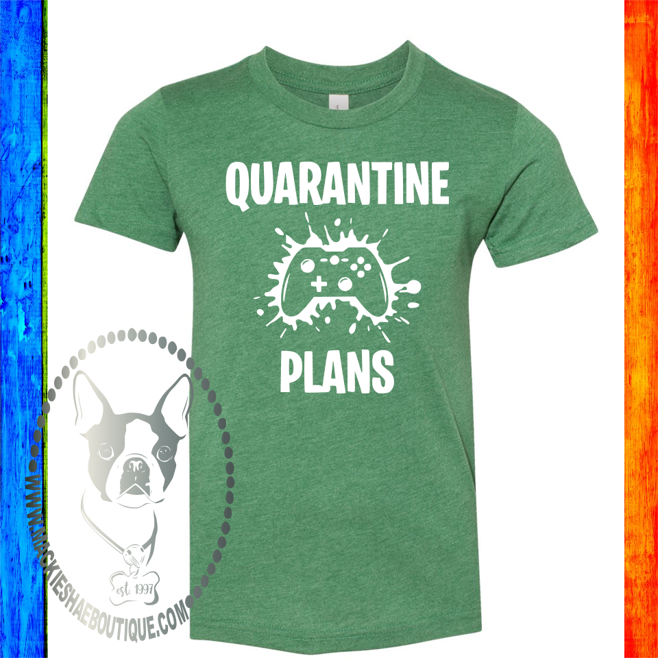 Quarantine Plans Gaming Custom Shirt for Kids, Soft Short Sleeve