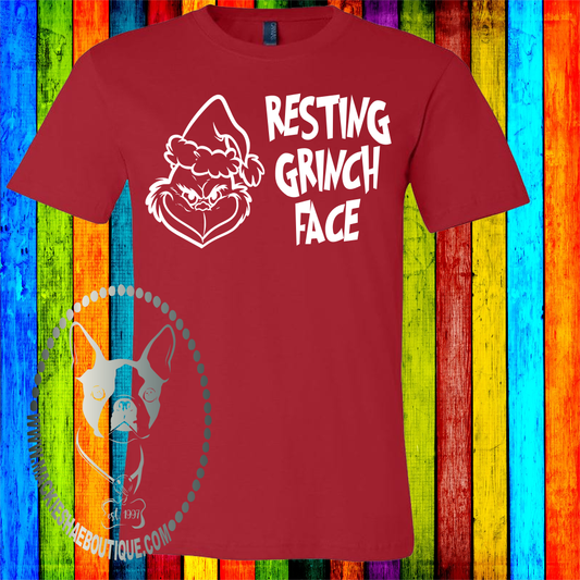 Resting Grinch Face Custom Shirt, Soft Short Sleeve Tee