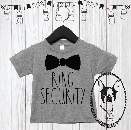 Ring Security Bow Tie Custom Shirt for Kids, Short Sleeve