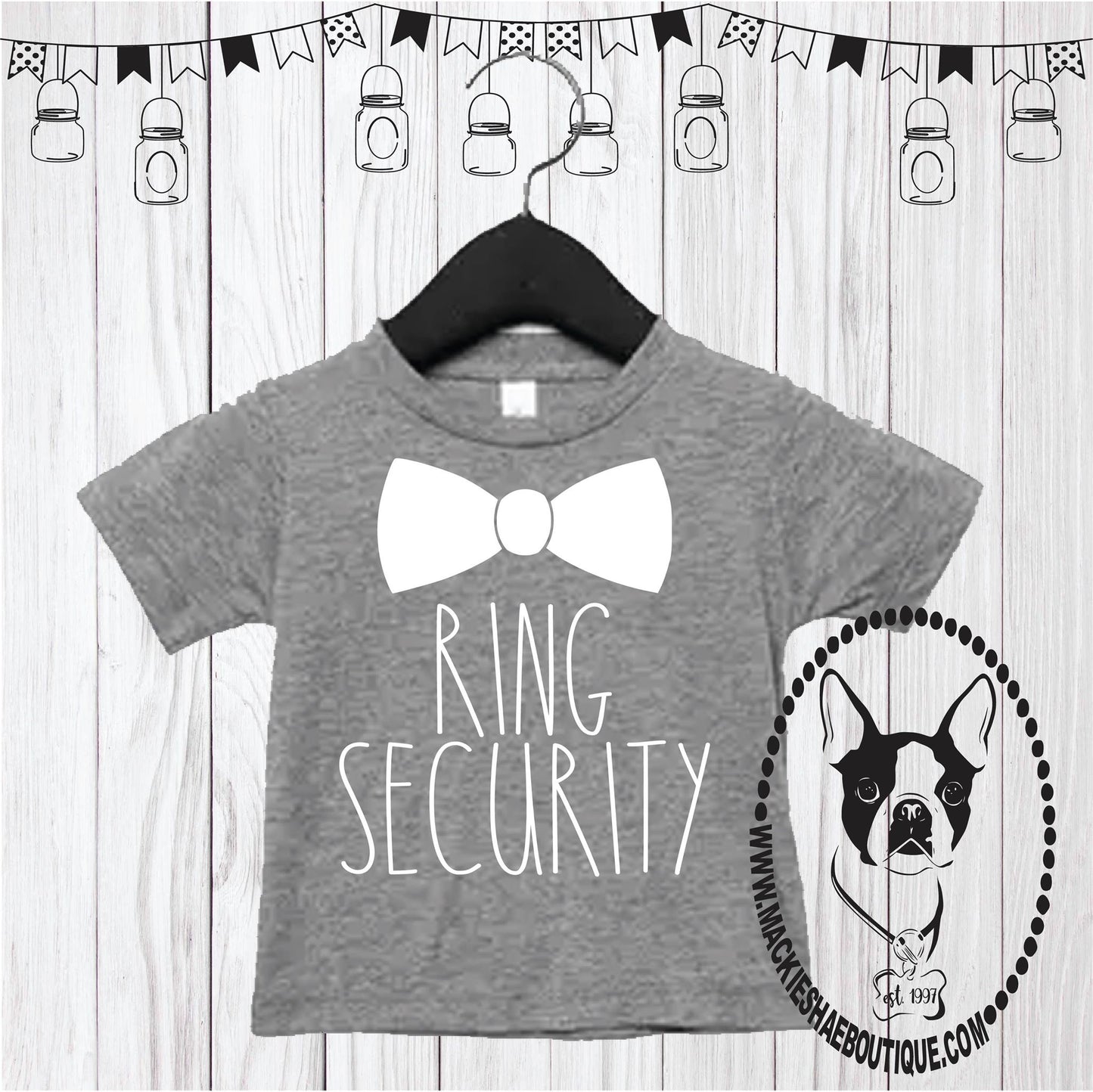 Ring Security Bow Tie Custom Shirt for Kids, Short Sleeve