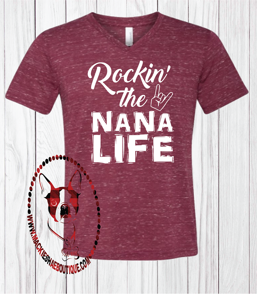 Rockin' the Nana Life (Nana can be Changed) Custom Shirt, Short-Sleeve