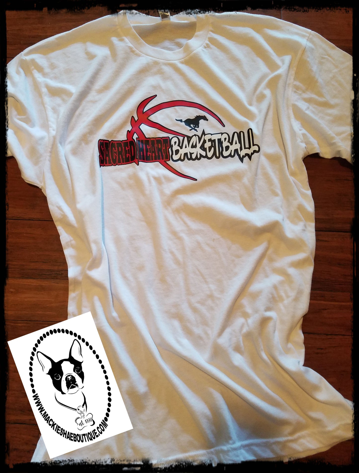 Sacred Heart Basketball Custom Shirt (design2), Short-Sleeve **On Sale while Supplies Last**