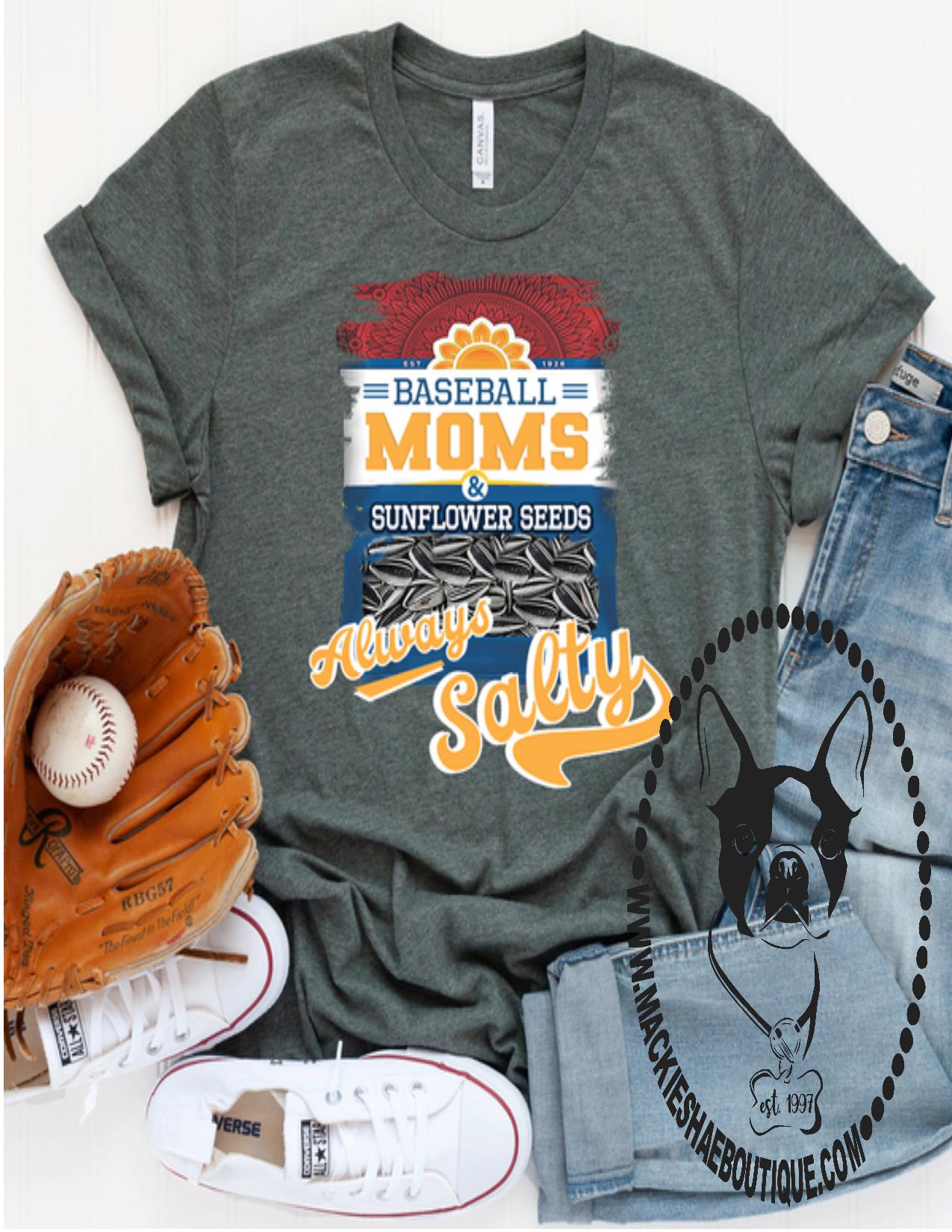 Baseball Moms Always Salty Custom Shirt, Soft Short Sleeve