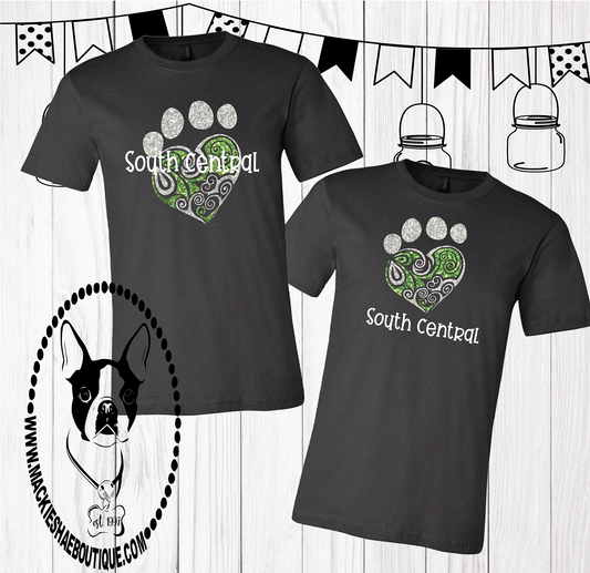 South Central Heart Paw Custom Shirt (4 different options), Short Sleeve