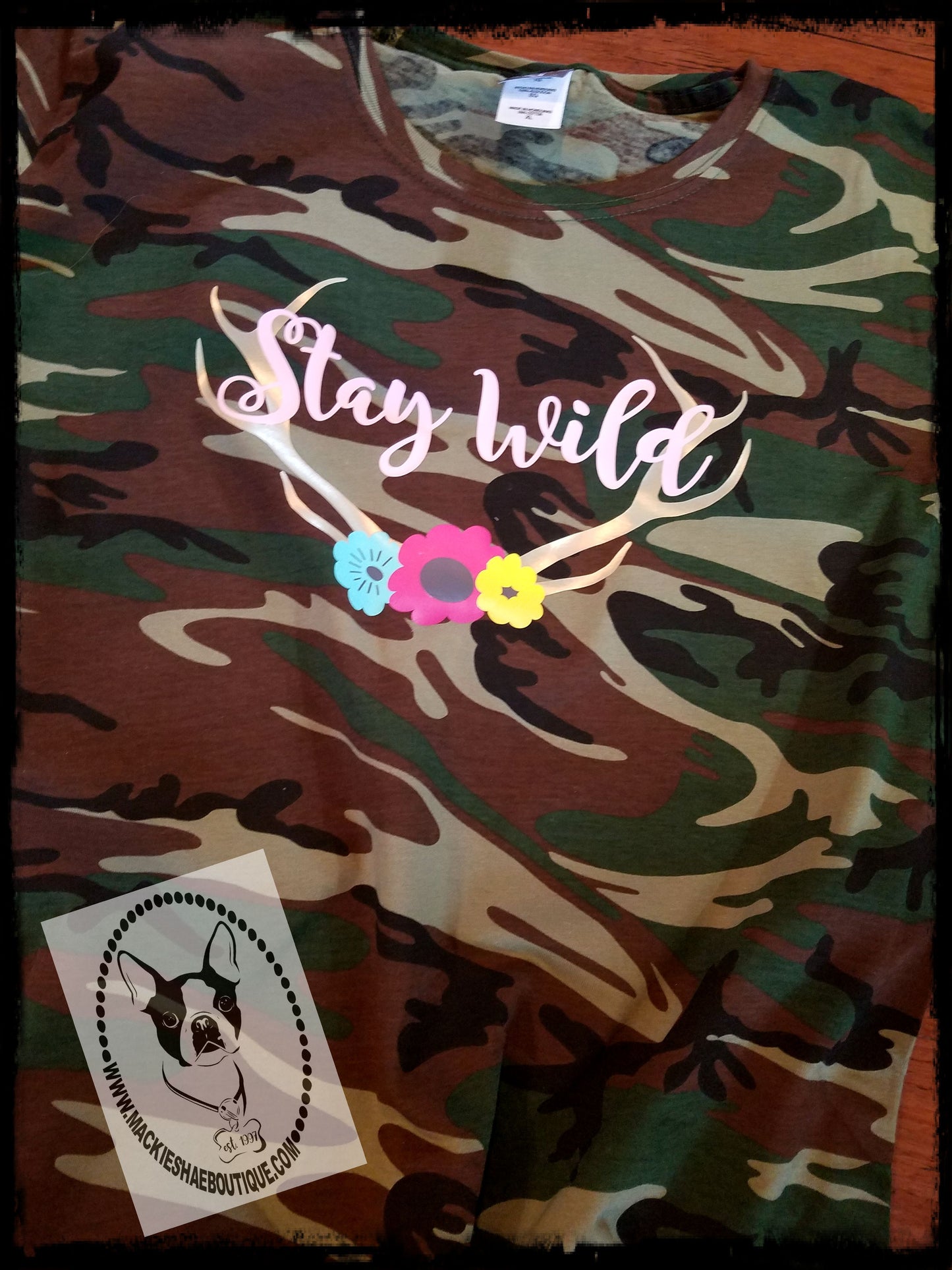 Stay Wild Antlers Custom Shirt, Short-Sleeve