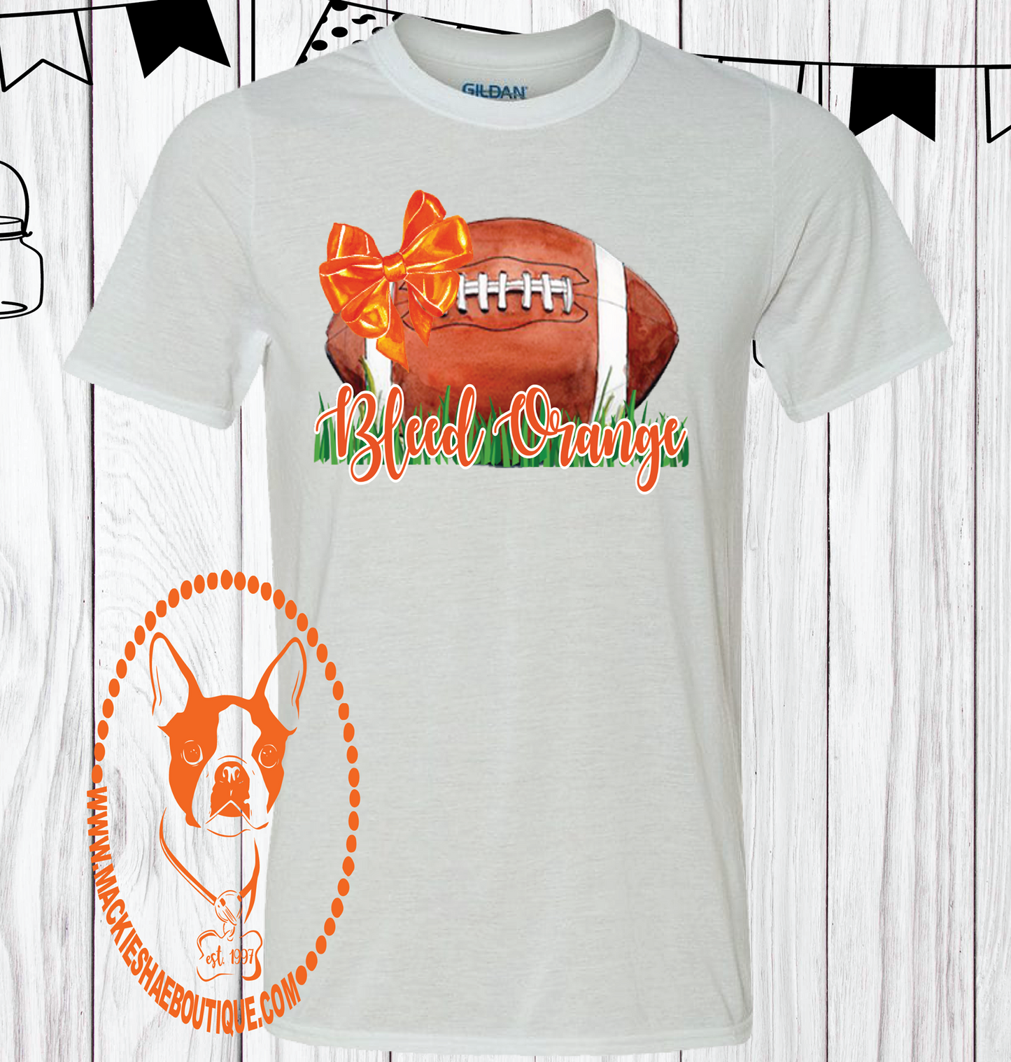 Bleed Orange Football Custom Shirt, Short Sleeve