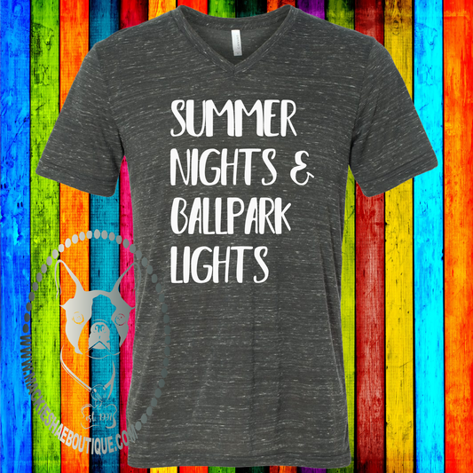 Summer Nights & Ballpark Lights Custom Shirt, Soft Short Sleeve