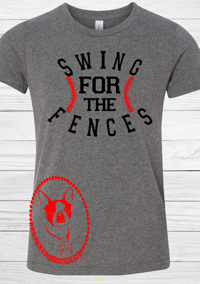 Swing for the Fences Custom Shirt for Kids, Short Sleeve