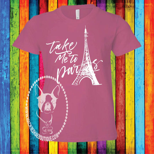 Take Me to Paris Custom Shirt for Kids, Short Sleeve