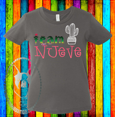 Team {____} Serape with Cactus or Sombrero Custom Shirt for Kids, Soft Short Sleeve