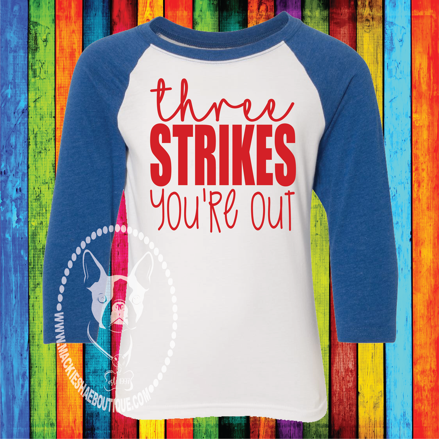 Three Strikes You're Out Custom Shirt for Kids, 3/4 Sleeve