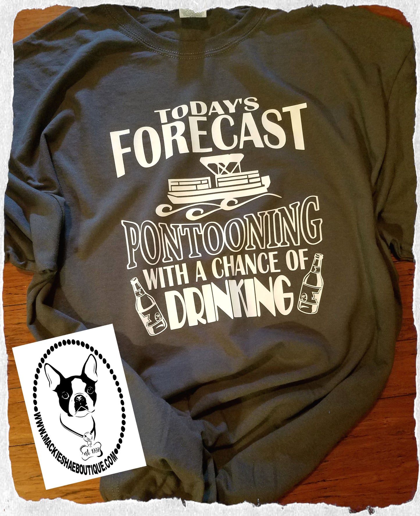 Today's Forecast... Pontooning with A Chance of Drinking Custom Shirt, Short-Sleeve