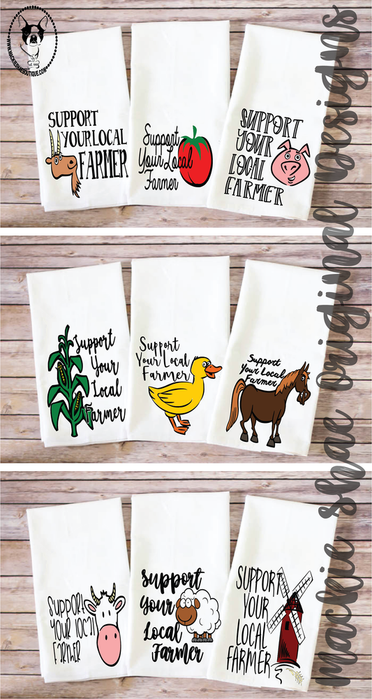 Support Your Local Farmer Custom Kitchen Towel