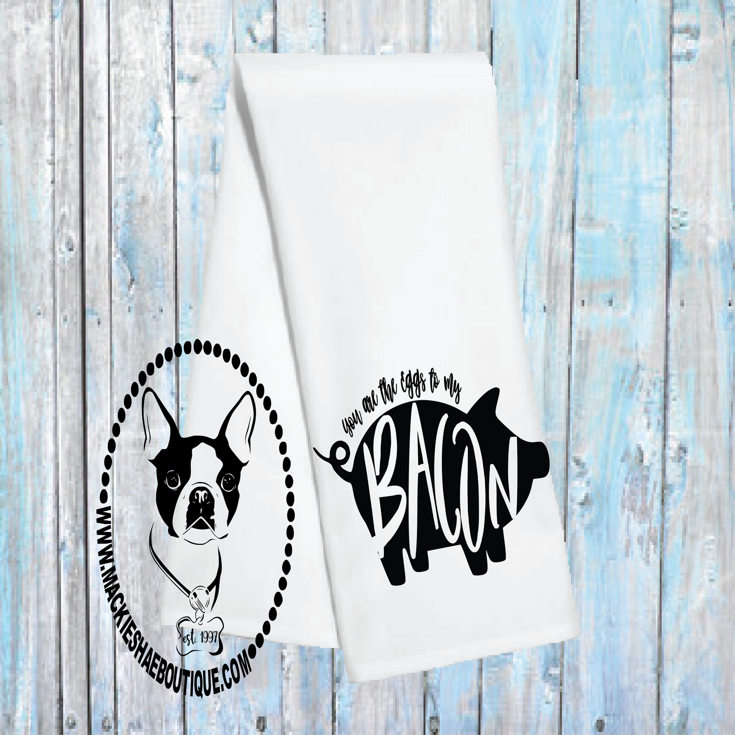 You are the Eggs to My Bacon Pig Custom Kitchen Towel