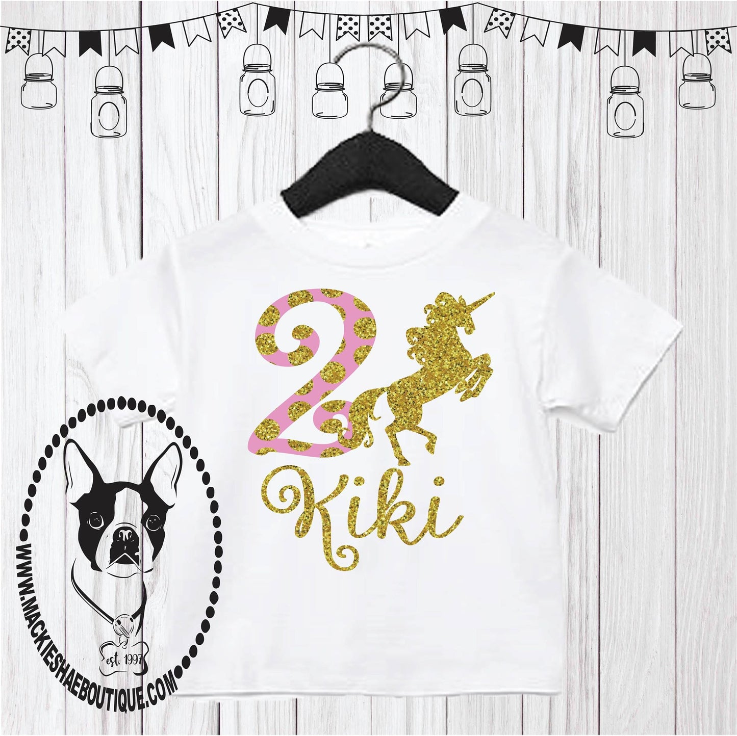 Unicorn Birthday Custom Shirt for Kids, Short Sleeve