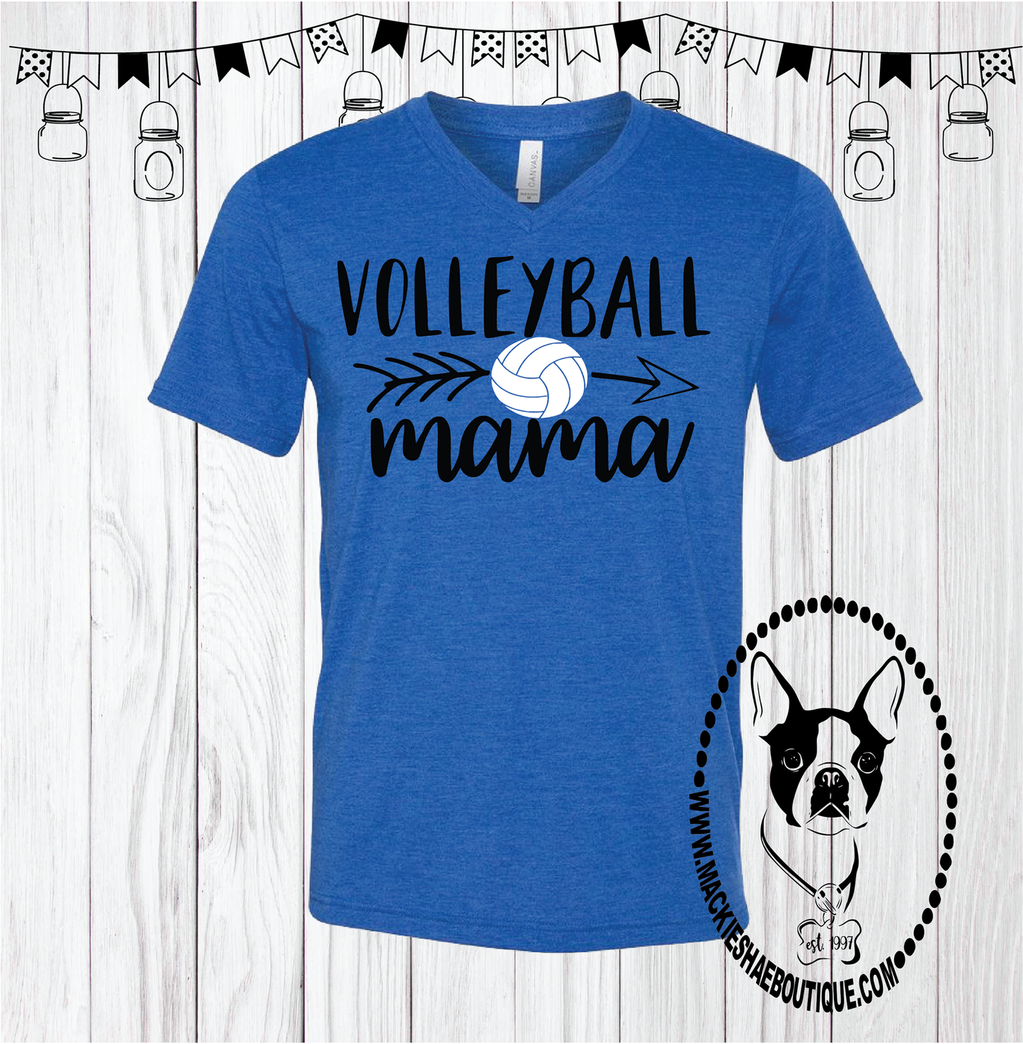 Volleyball Mama (Mom, Grandma, Etc) with Arrow Custom Shirt, Short Sleeve