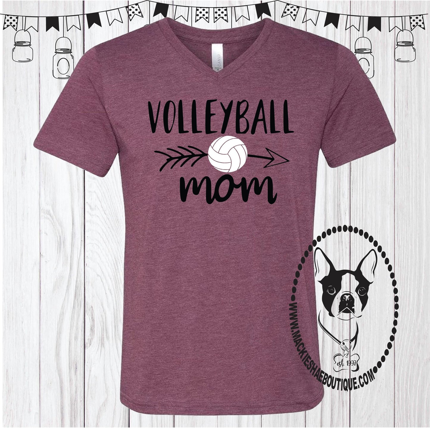 Volleyball Mama (Mom, Grandma, Etc) with Arrow Custom Shirt, Short Sleeve
