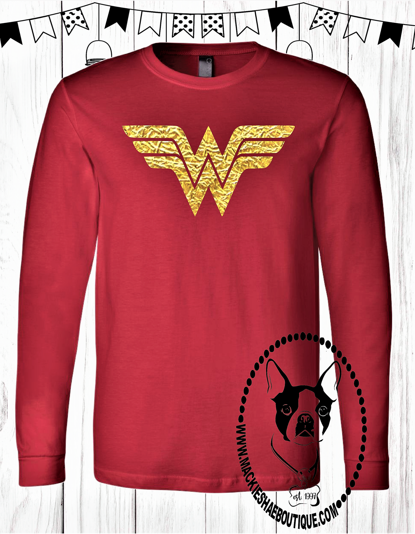 Wonder Woman Custom Shirt, Long Sleeve