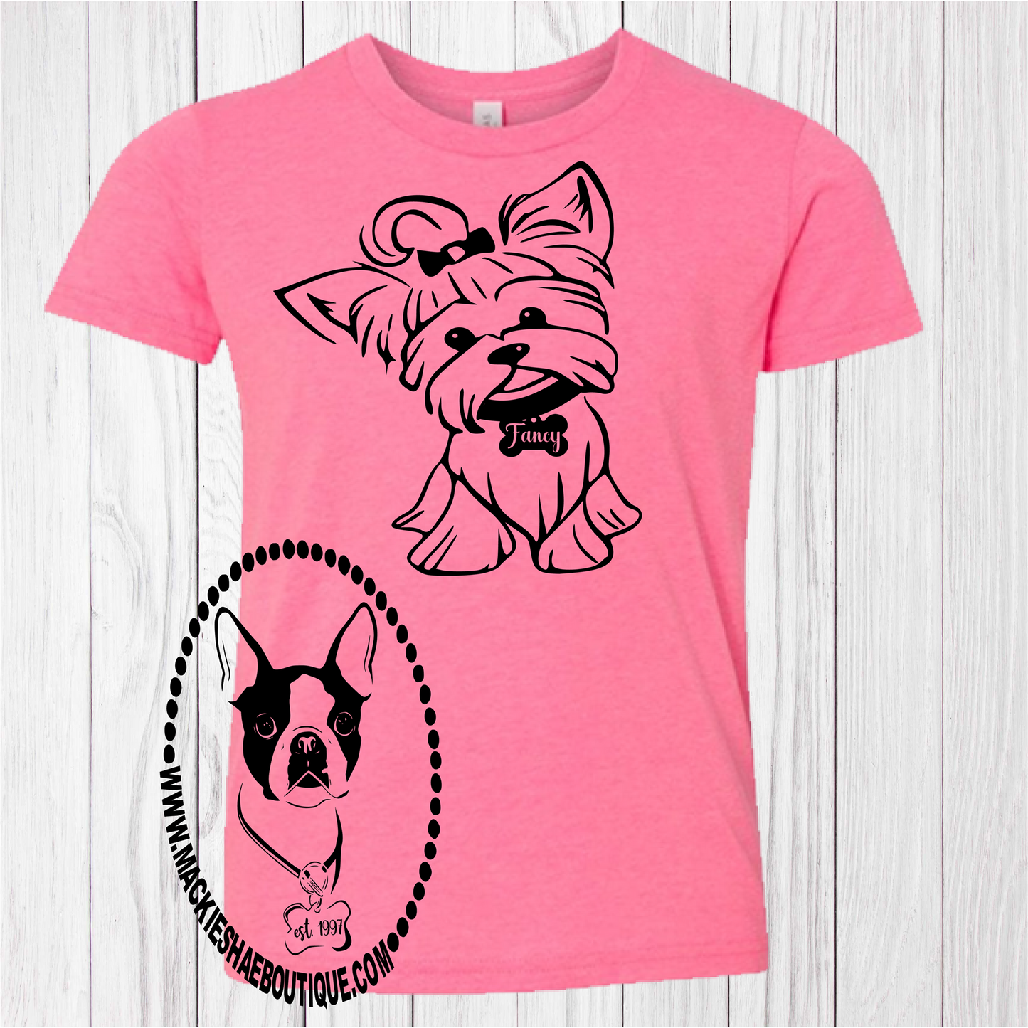 Yorkie Custom Shirt for Kids, Can be Personalized, Short Sleeve