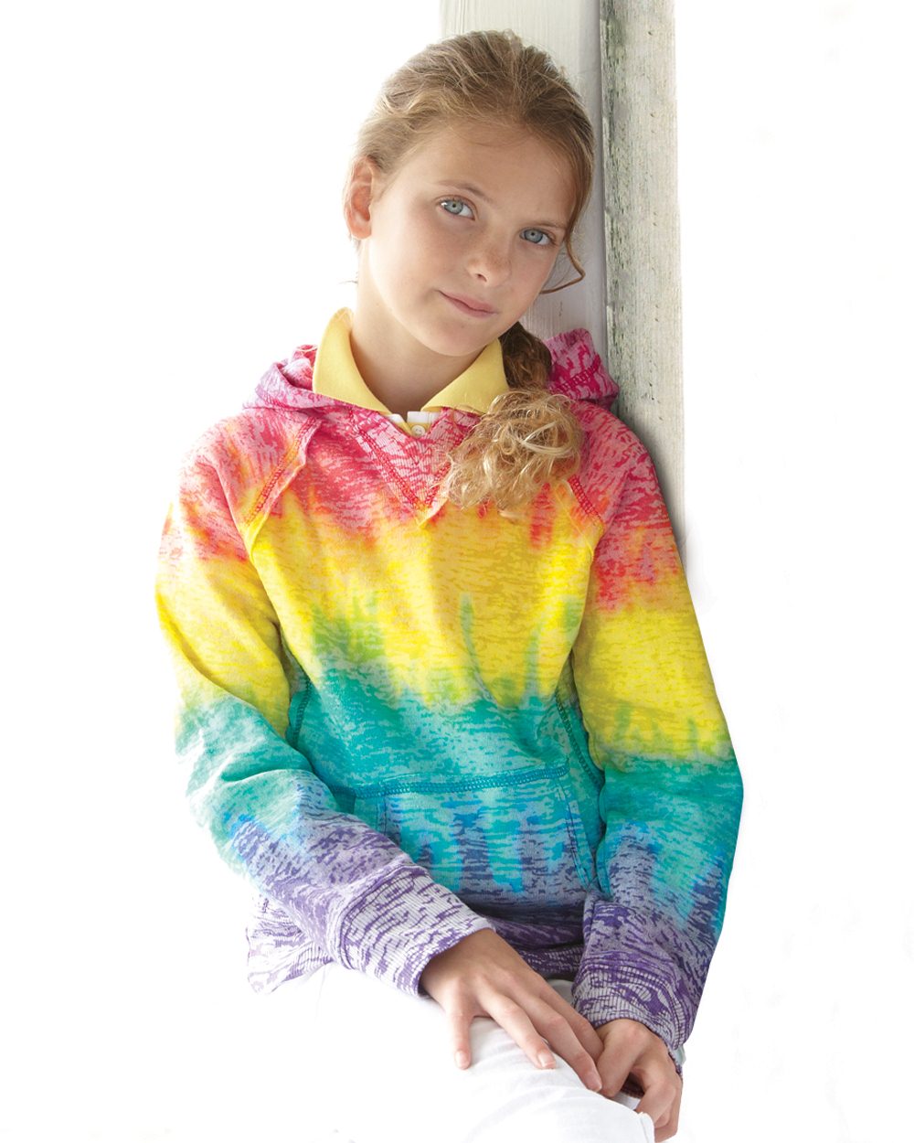 Girl's Rainbow Striped Hoodie