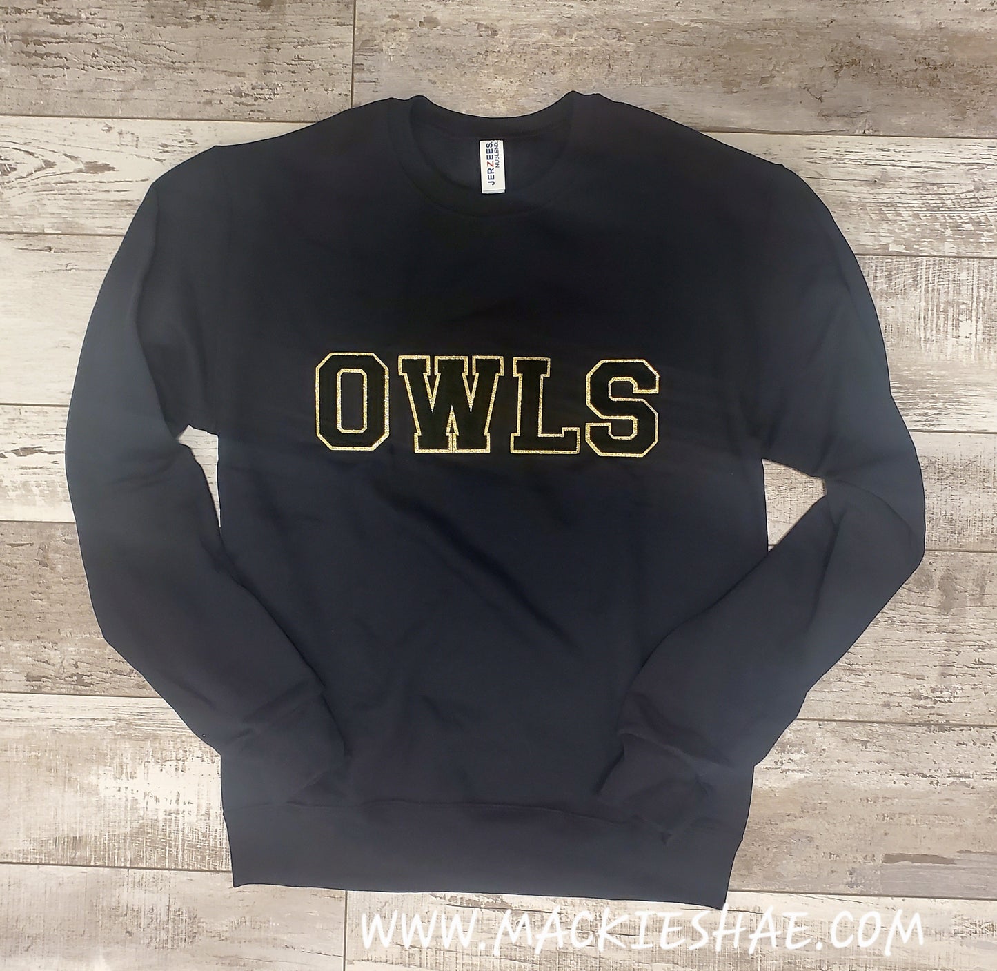 Garden Plain OWLS Chenille Patch Crewneck Sweatshirt for Youth and Adults