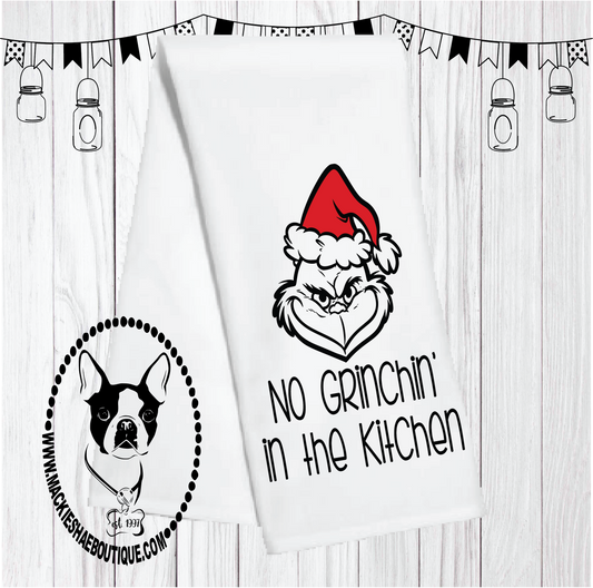 No Grinchin in the Kitchen Custom Kitchen Towel